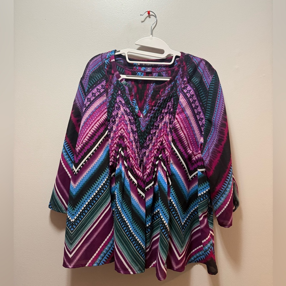 Multicolor Chevron Top